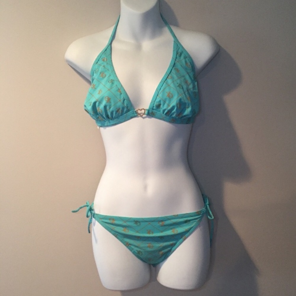 Christina 'XO' Aqua and Gold bikini. Size medium